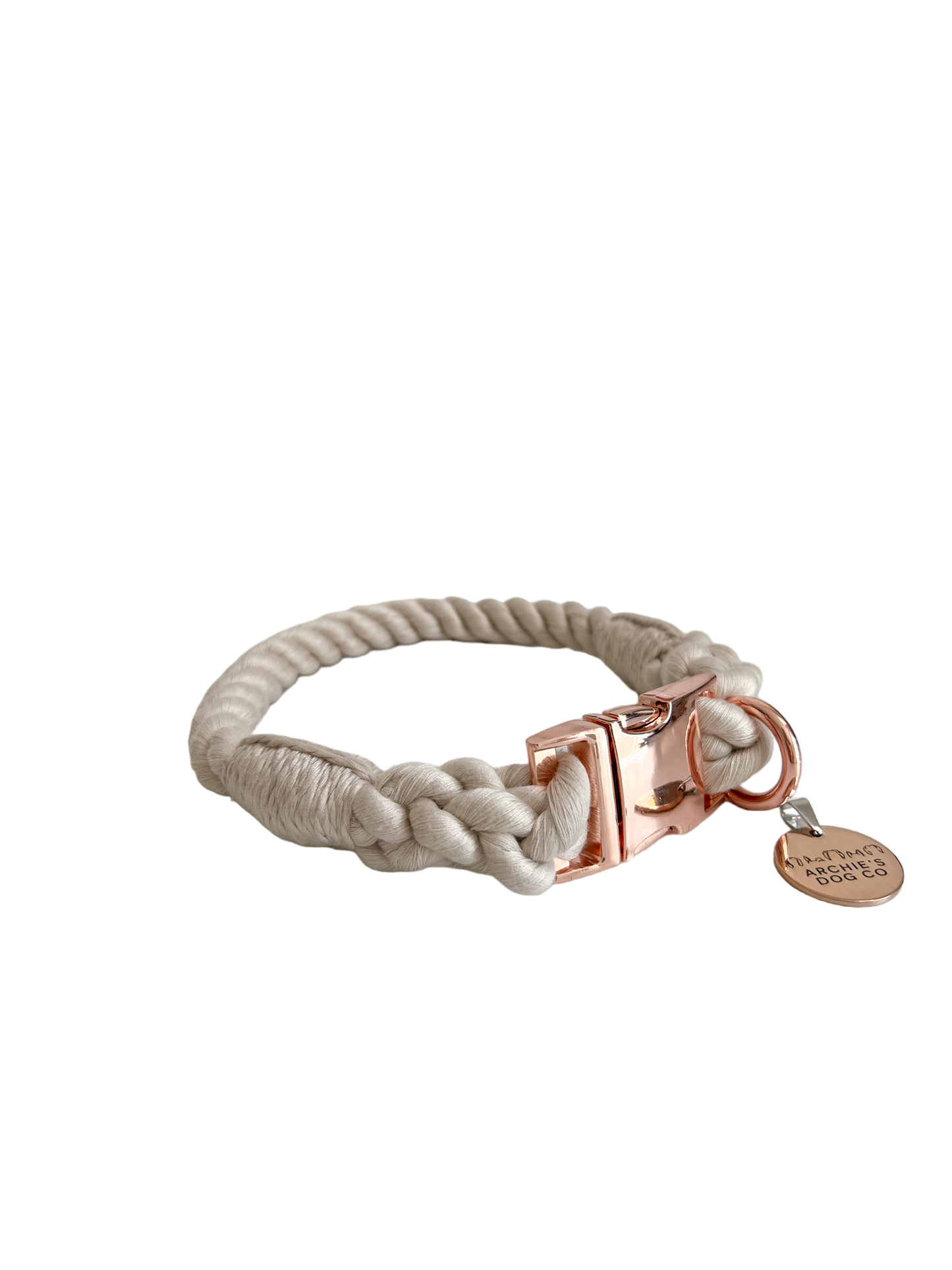 Cream Dog Rope Collar