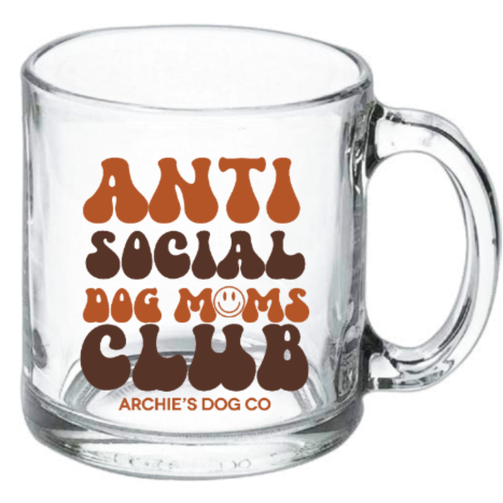 Anti Social Dog Moms Club Glass Mug